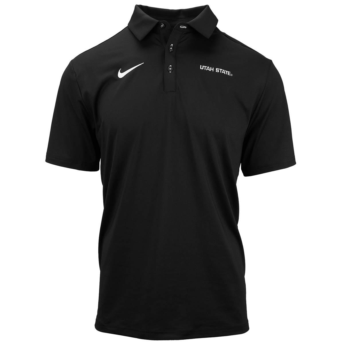 men's nike on field apparel utah state black polo